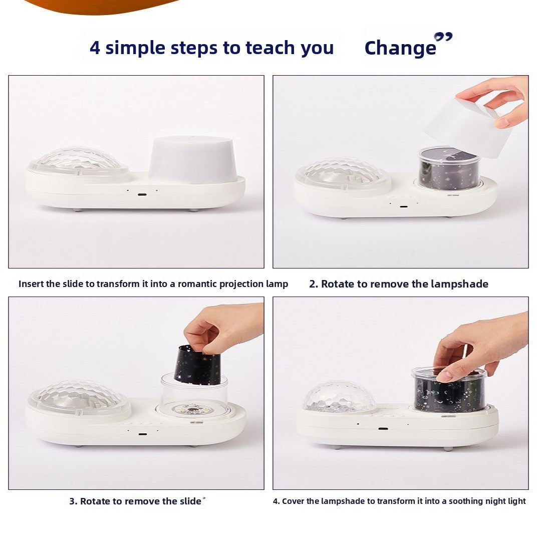 USB LED Star Projection Night Light with Water Ripple Effects