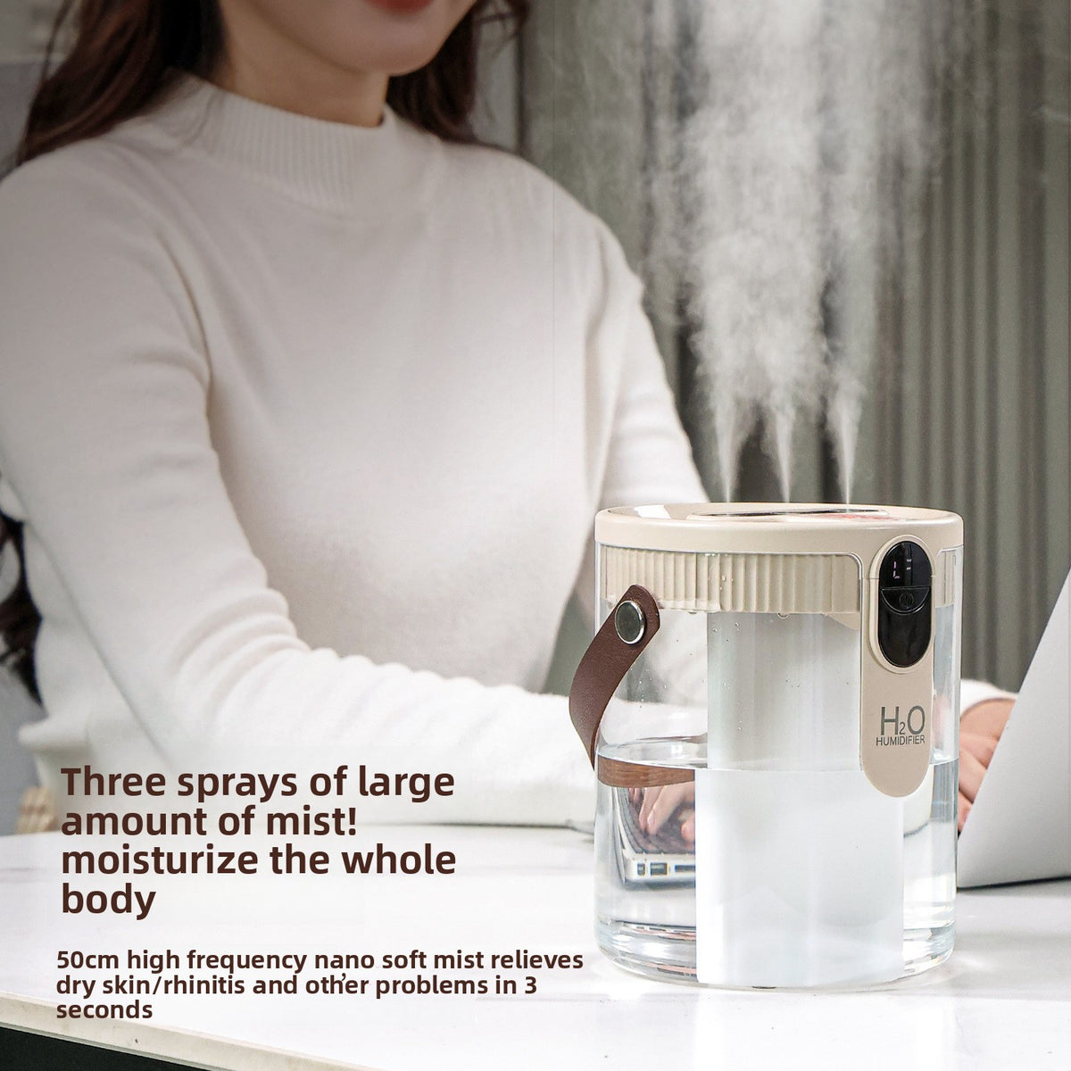 Home Humidifier – Triple Nozzle Aromatherapy & Night Light (1.5L)