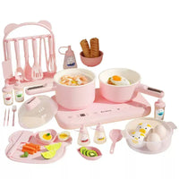 Mini Play Kitchen Set with Real Cooking Function