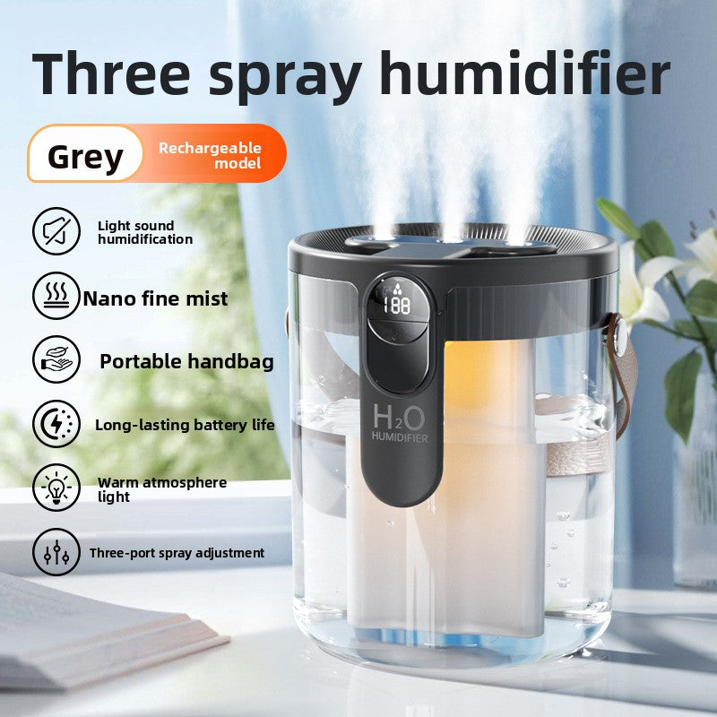 Home Humidifier – Triple Nozzle Aromatherapy & Night Light (1.5L)
