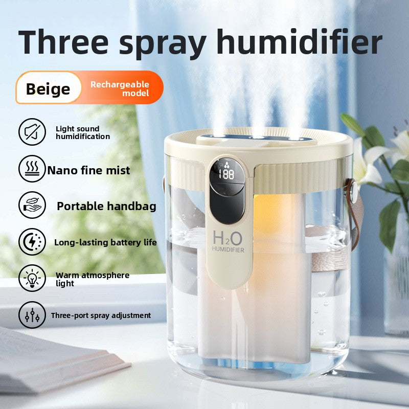 Home Humidifier – Triple Nozzle Aromatherapy & Night Light (1.5L)