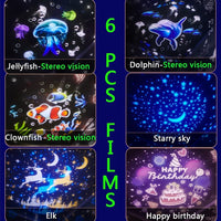 USB LED Star Projection Night Light with Water Ripple Effects