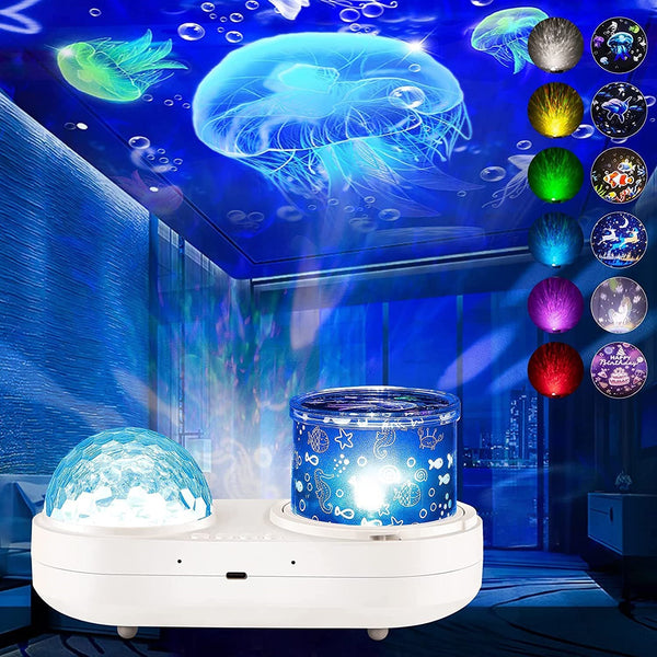 USB LED Star Projection Night Light with Water Ripple Effects